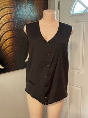 46 T Laine wool men’s Dress occasion Vest top black professional wear